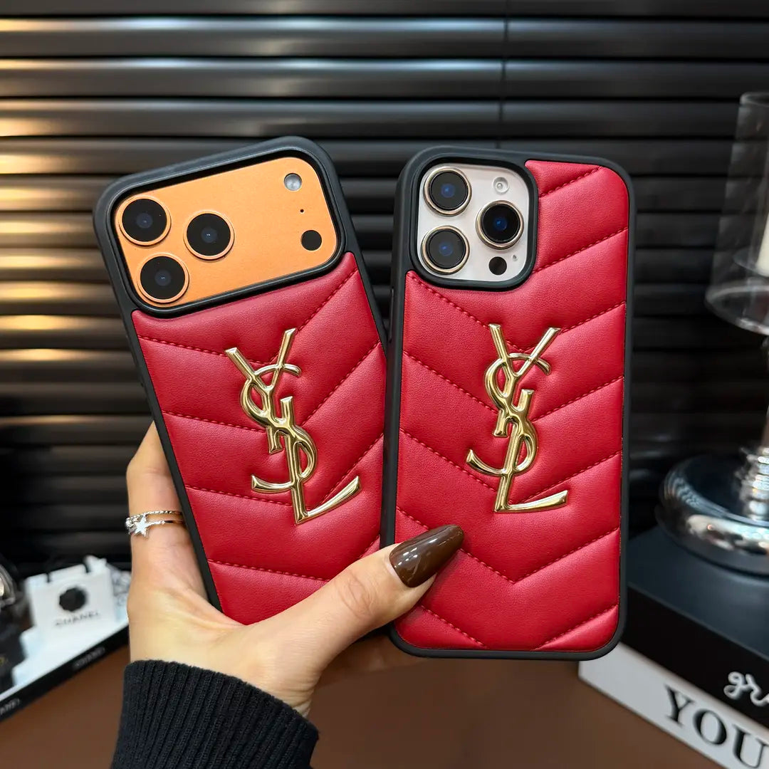 Luxury Quilted Leather iPhone Case β Shockproof Slim Protective Cover