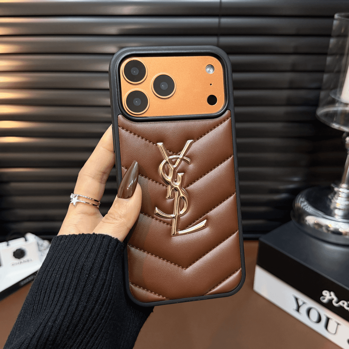 Luxury Quilted Leather iPhone Case β Shockproof Slim Protective Cover