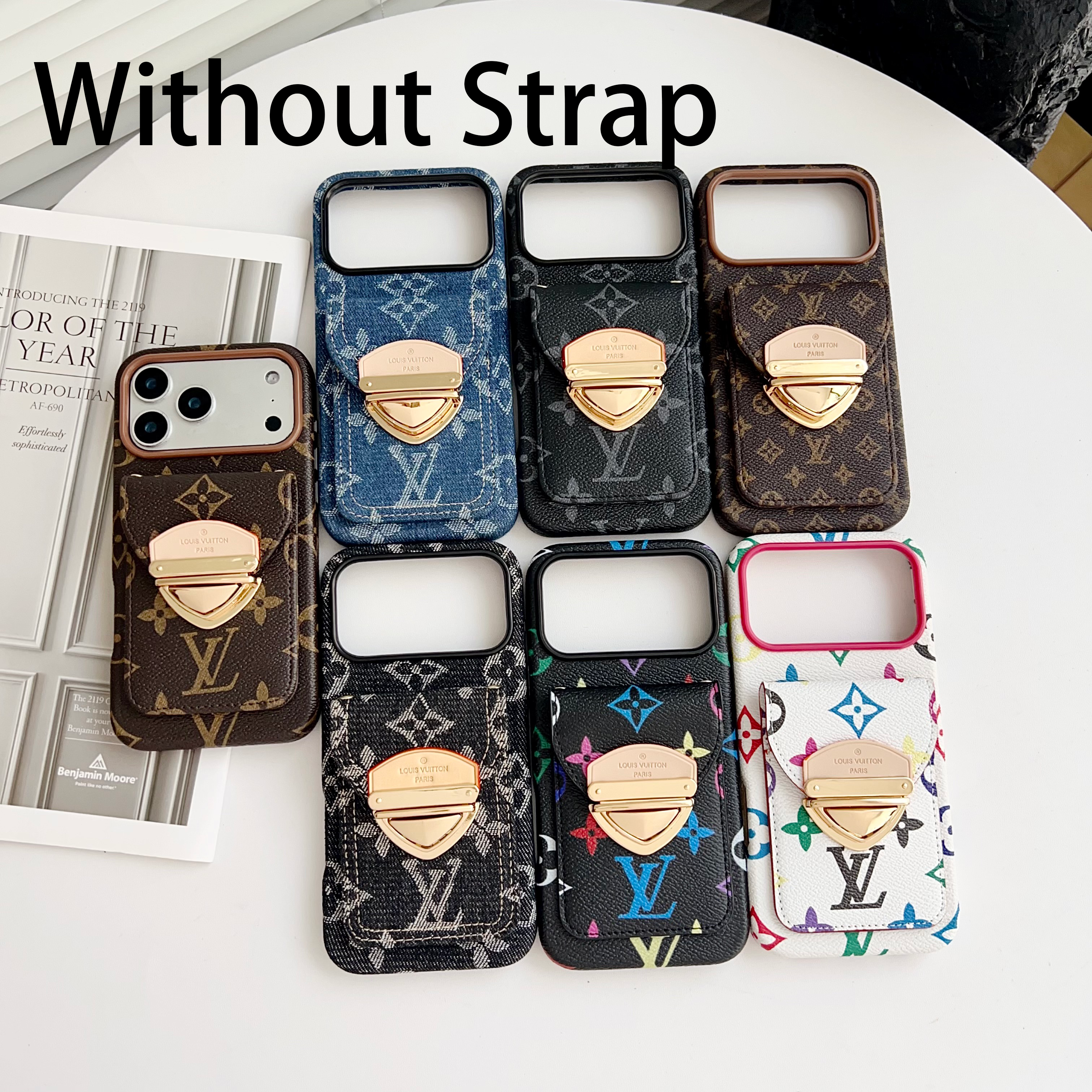 Luxury Crossbody iPhone Case with Card Pocket &amp; Detachable Strap