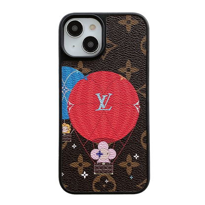 Luxury Balloon &amp; Heart Leather iPhone Case