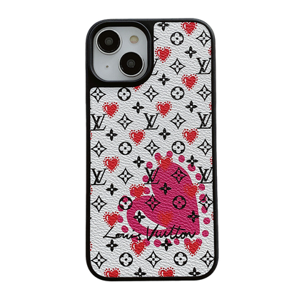 Luxury Balloon &amp; Heart Leather iPhone Case