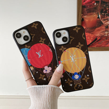 Luxury Balloon &amp; Heart Leather iPhone Case