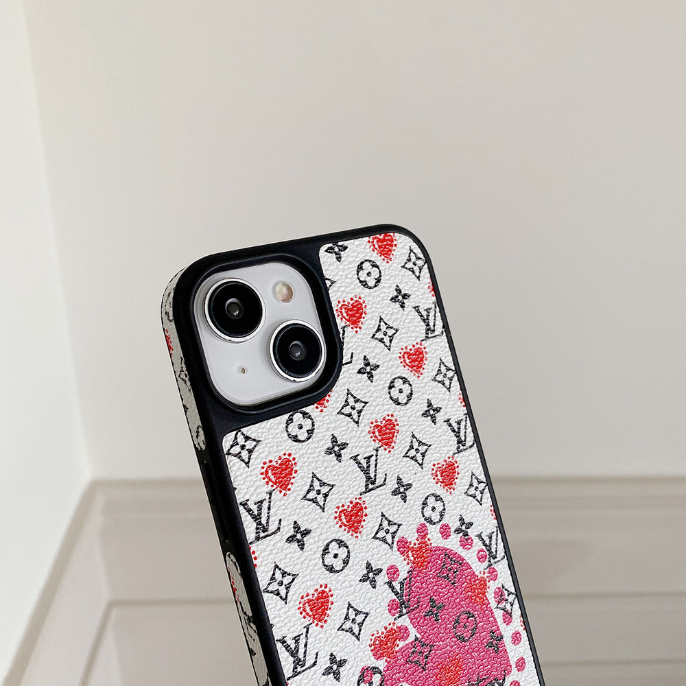 Luxury Balloon &amp; Heart Leather iPhone Case