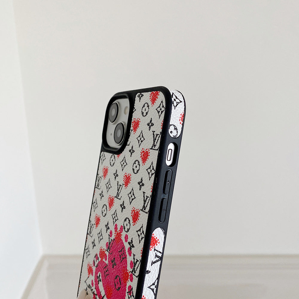 Luxury Balloon &amp; Heart Leather iPhone Case
