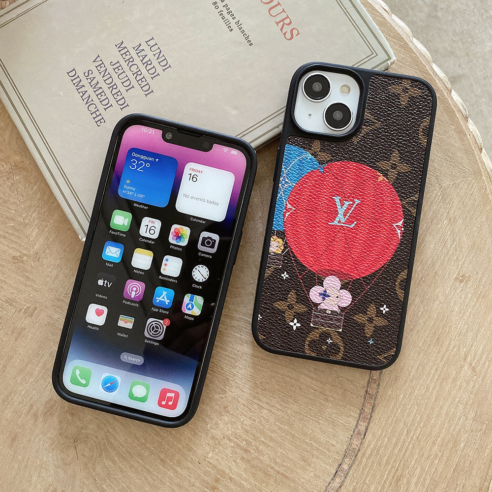 Luxury Balloon &amp; Heart Leather iPhone Case