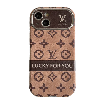Luxury Brown &amp; Black Classic Leather iPhone Case