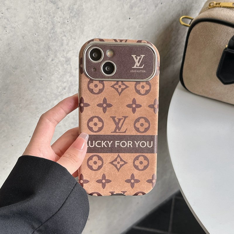 Luxury Brown &amp; Black Classic Leather iPhone Case