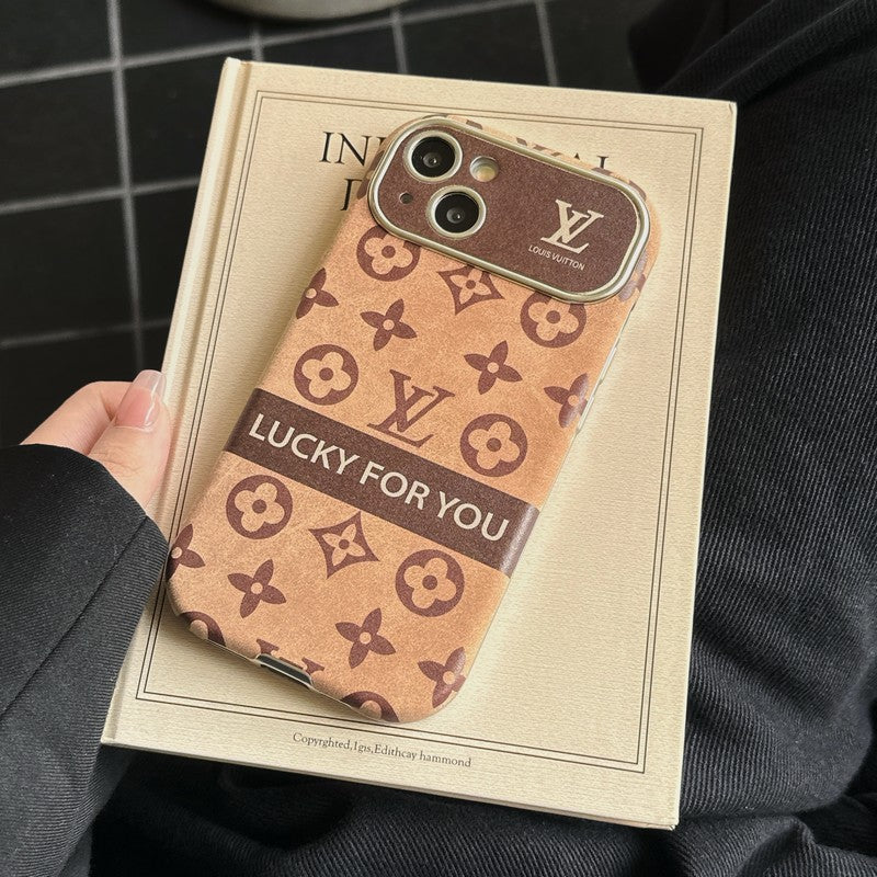 Luxury Brown &amp; Black Classic Leather iPhone Case