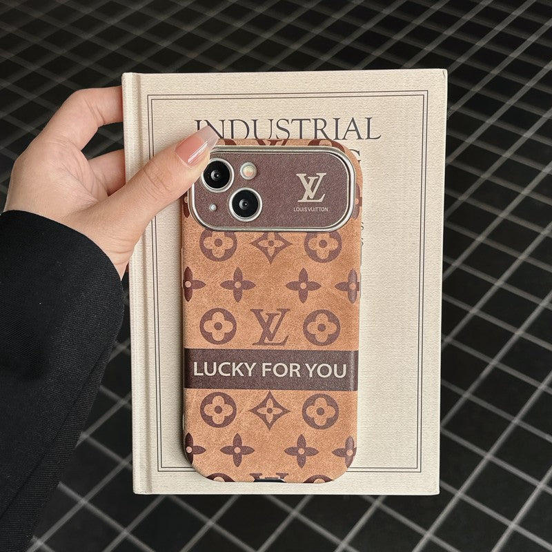 Luxury Brown &amp; Black Classic Leather iPhone Case