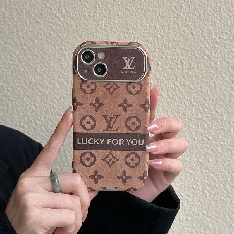 Luxury Brown &amp; Black Classic Leather iPhone Case