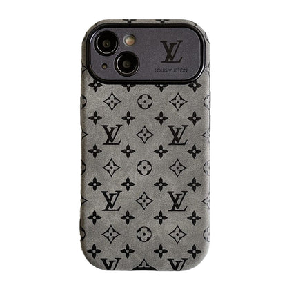 Luxury Brown &amp; Black Classic Leather iPhone Case