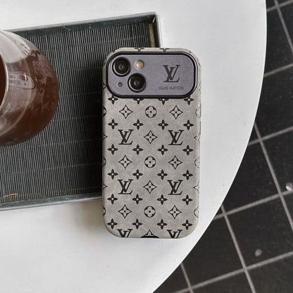 Luxury Brown &amp; Black Classic Leather iPhone Case