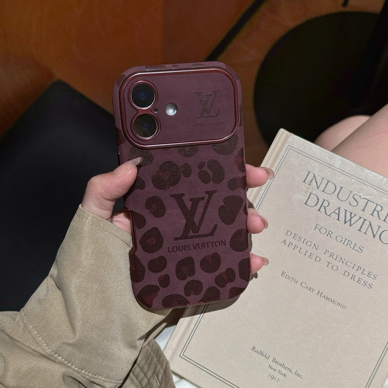 Luxury Brown &amp; Purple Color Leather iPhone Case