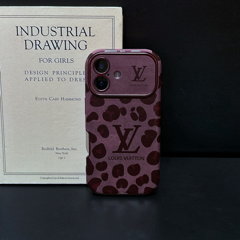 Luxury Brown &amp; Purple Color Leather iPhone Case