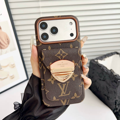 Luxury Crossbody iPhone Case with Card Pocket &amp; Detachable Strap