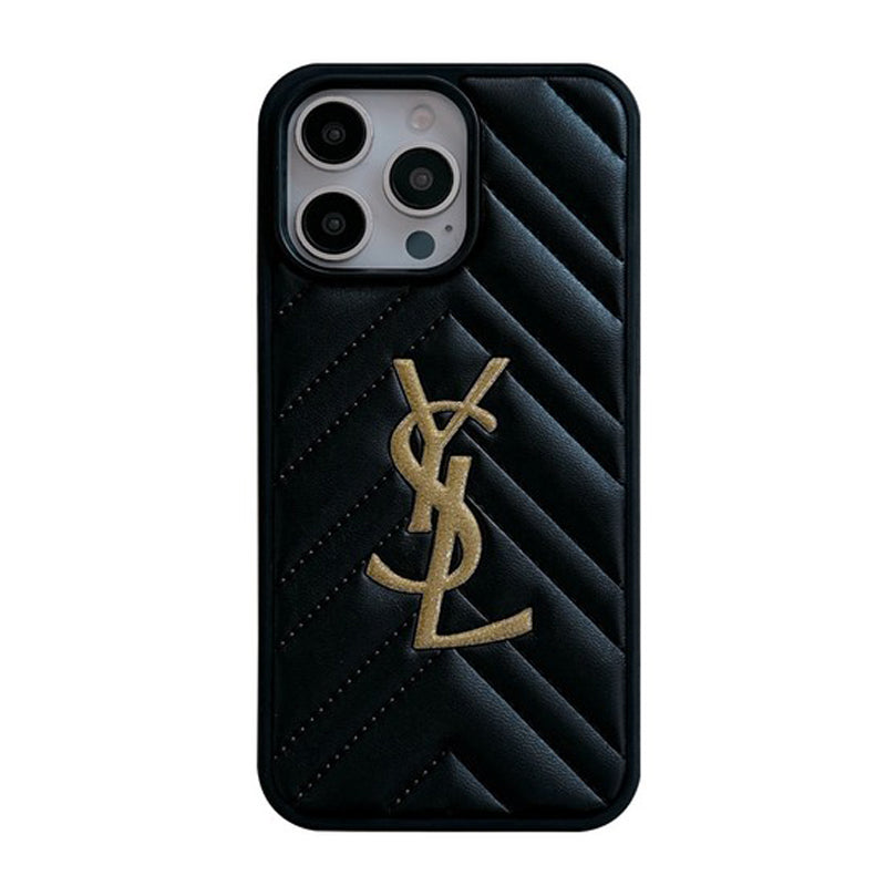 Saint Black &amp; White Leather iPhone Case