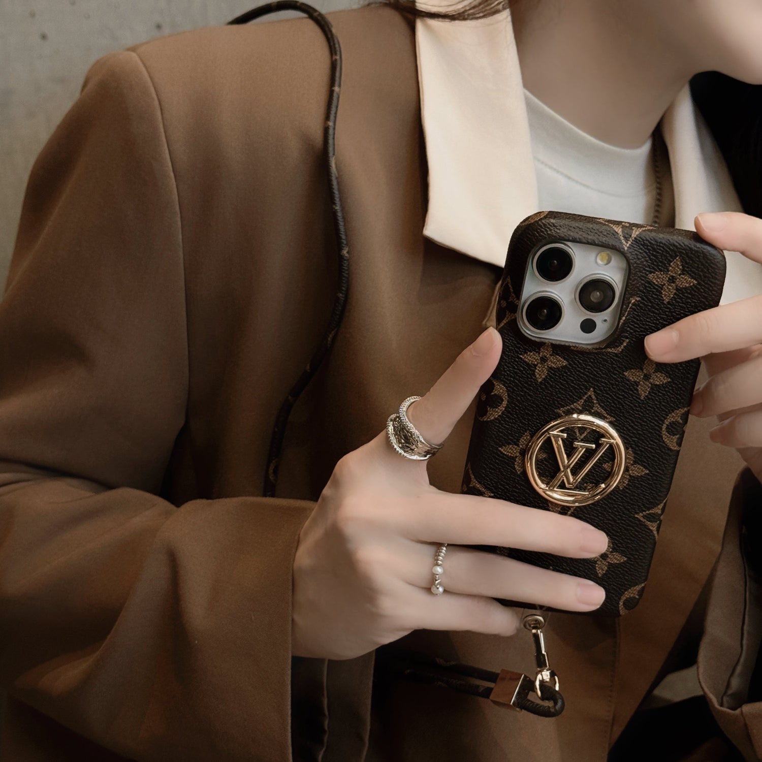 Luxury Card Holder Chain iPhone Case