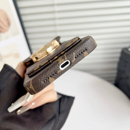 Luxury Crossbody iPhone Case with Card Pocket &amp; Detachable Strap