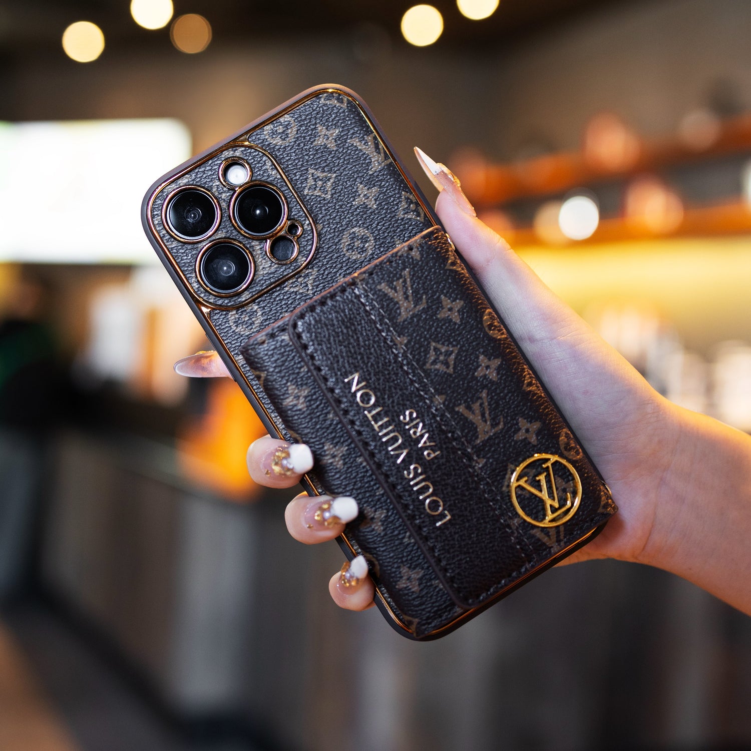 Luxury Advanced Leather iPhone Case with Card Holder &amp; Strap