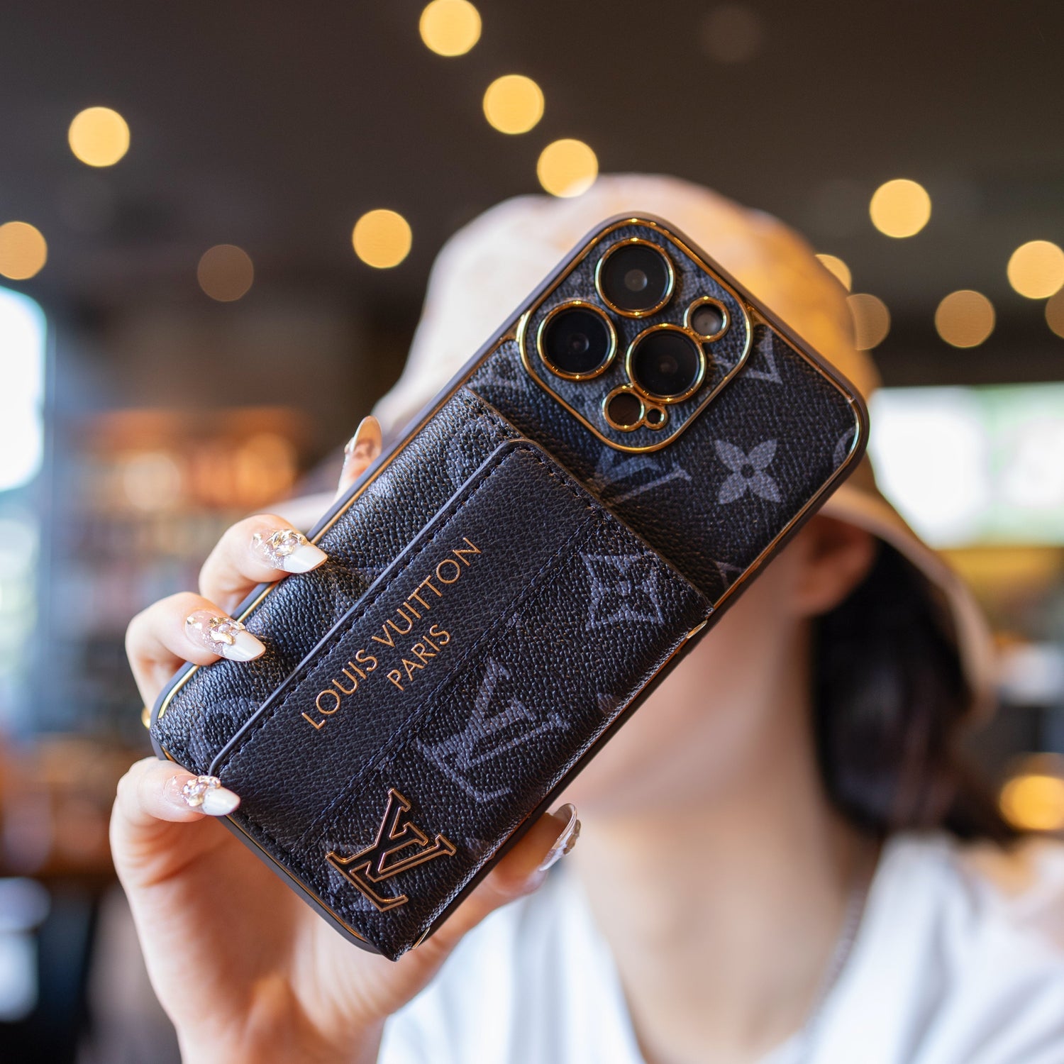 Luxury Advanced Leather iPhone Case with Card Holder &amp; Strap
