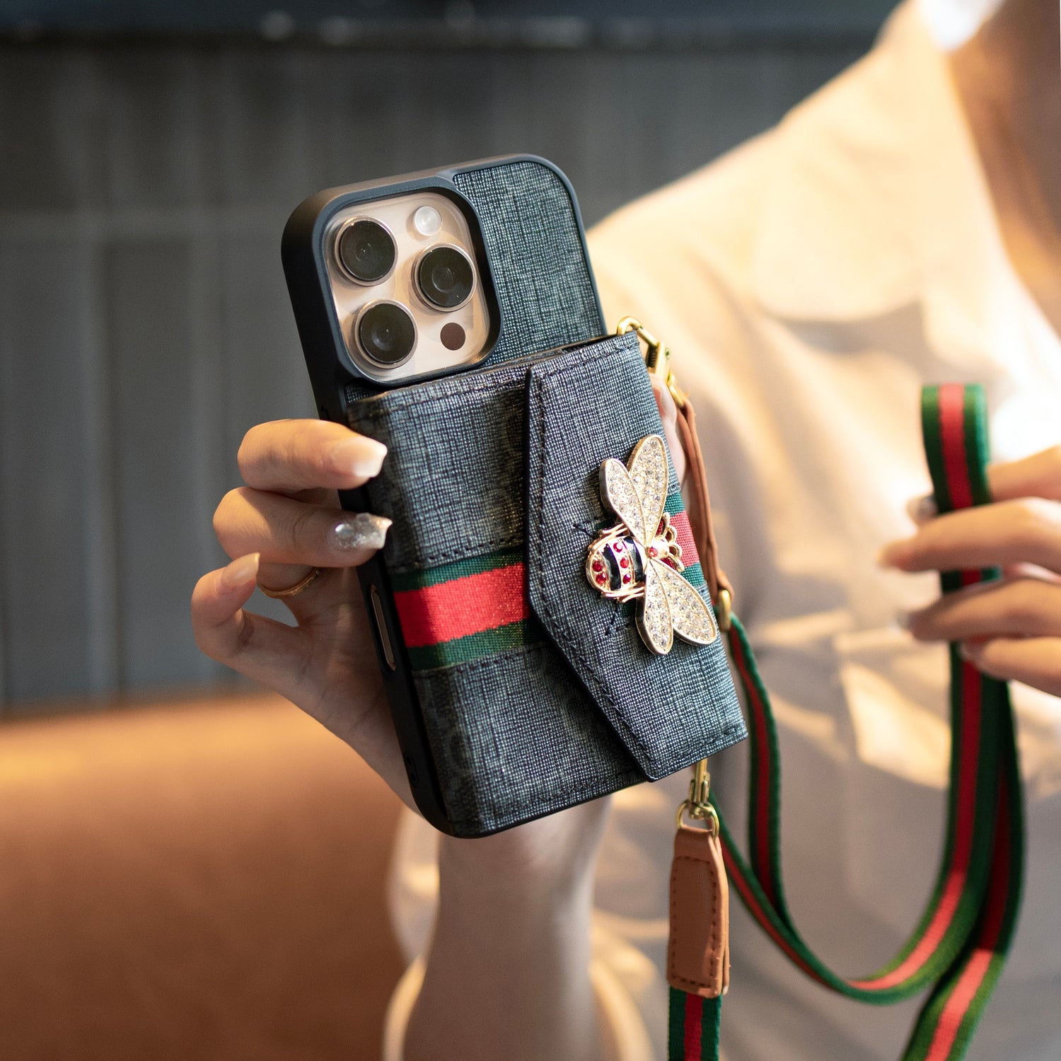 Premium Advanced Crossbody iPhone Case with Card Holder &amp; Shoulder Strap
