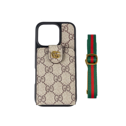 Luxury Crossbody iPhone Case with Card Holder &amp; Strap