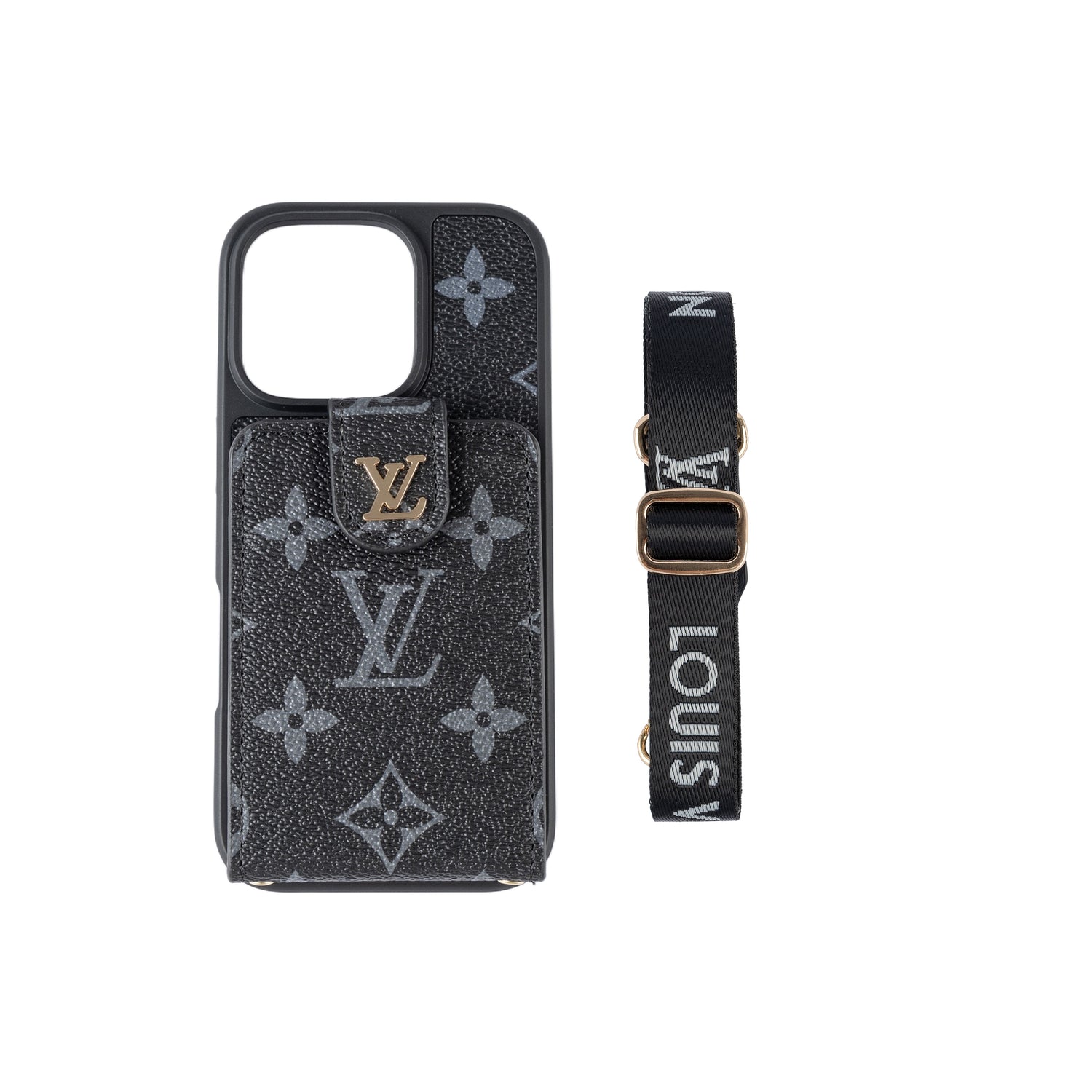 Luxury Crossbody iPhone Case with Card Holder &amp; Strap