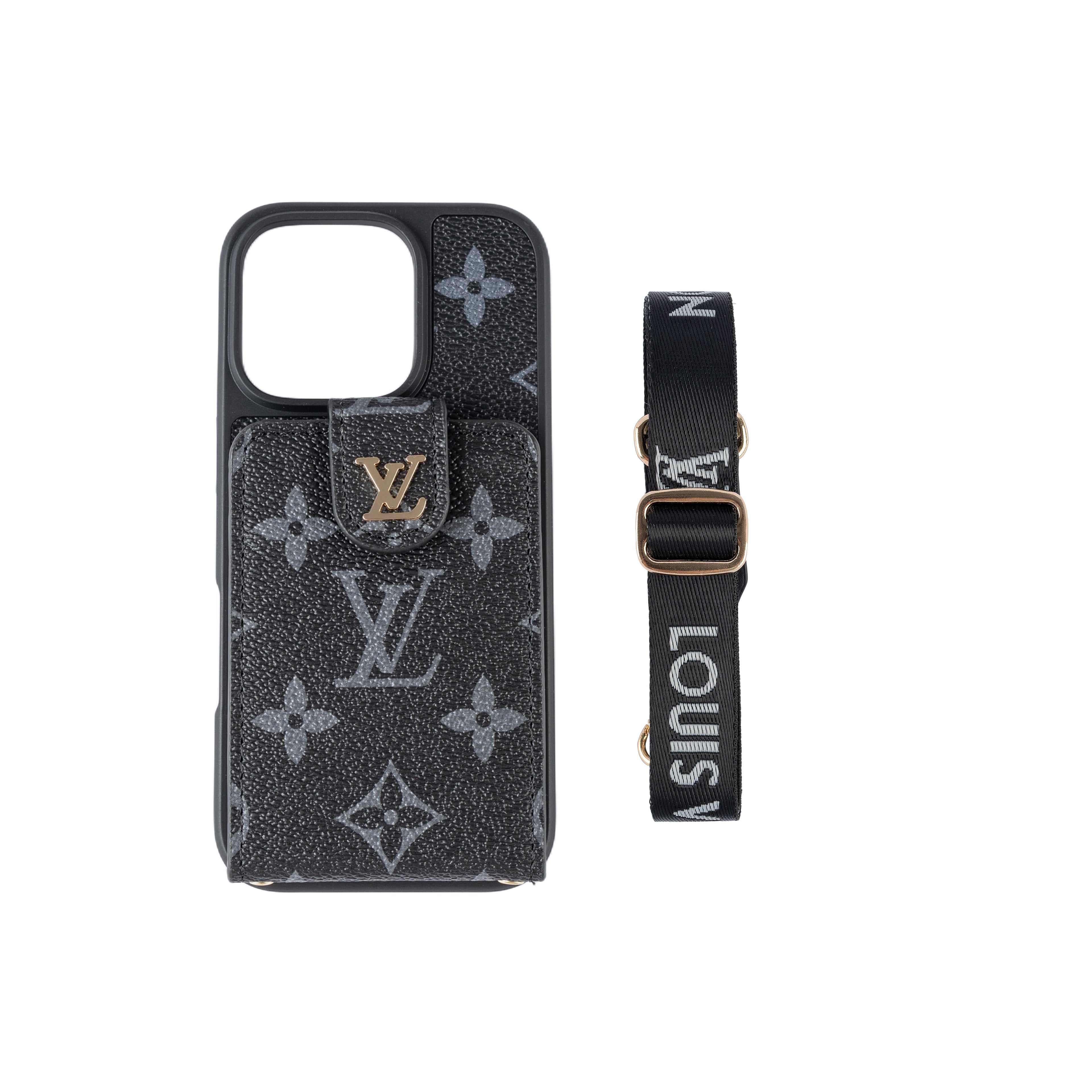 Luxury Crossbody iPhone Case with Card Holder &amp; Strap