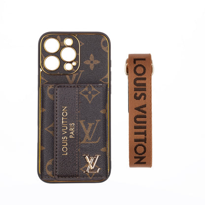 Luxury Advanced Leather iPhone Case with Card Holder &amp; Strap