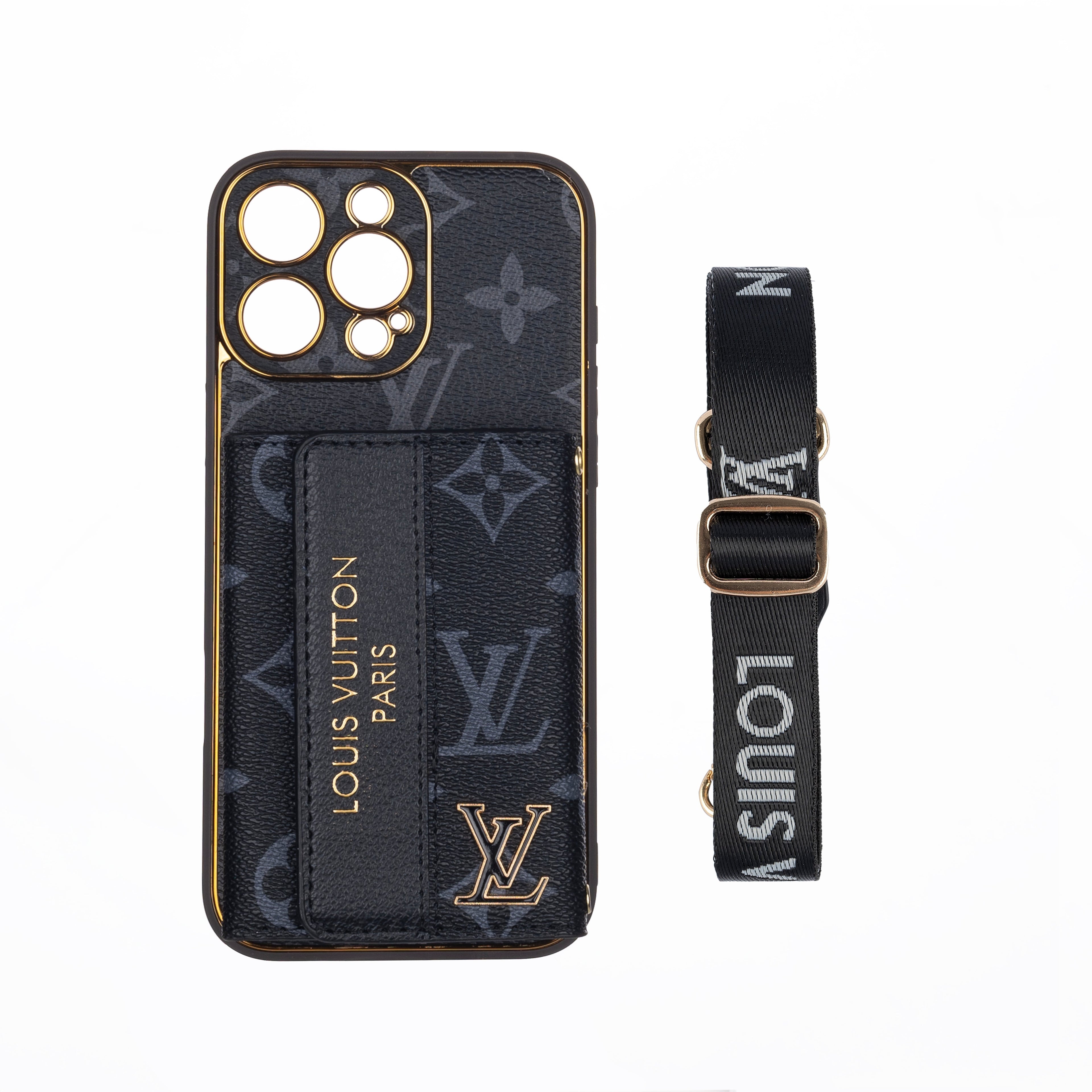 Luxury Advanced Leather iPhone Case with Card Holder &amp; Strap