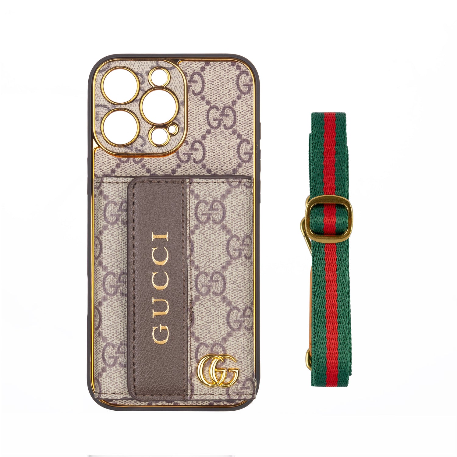 Luxury Advanced Leather iPhone Case with Card Holder &amp; Strap