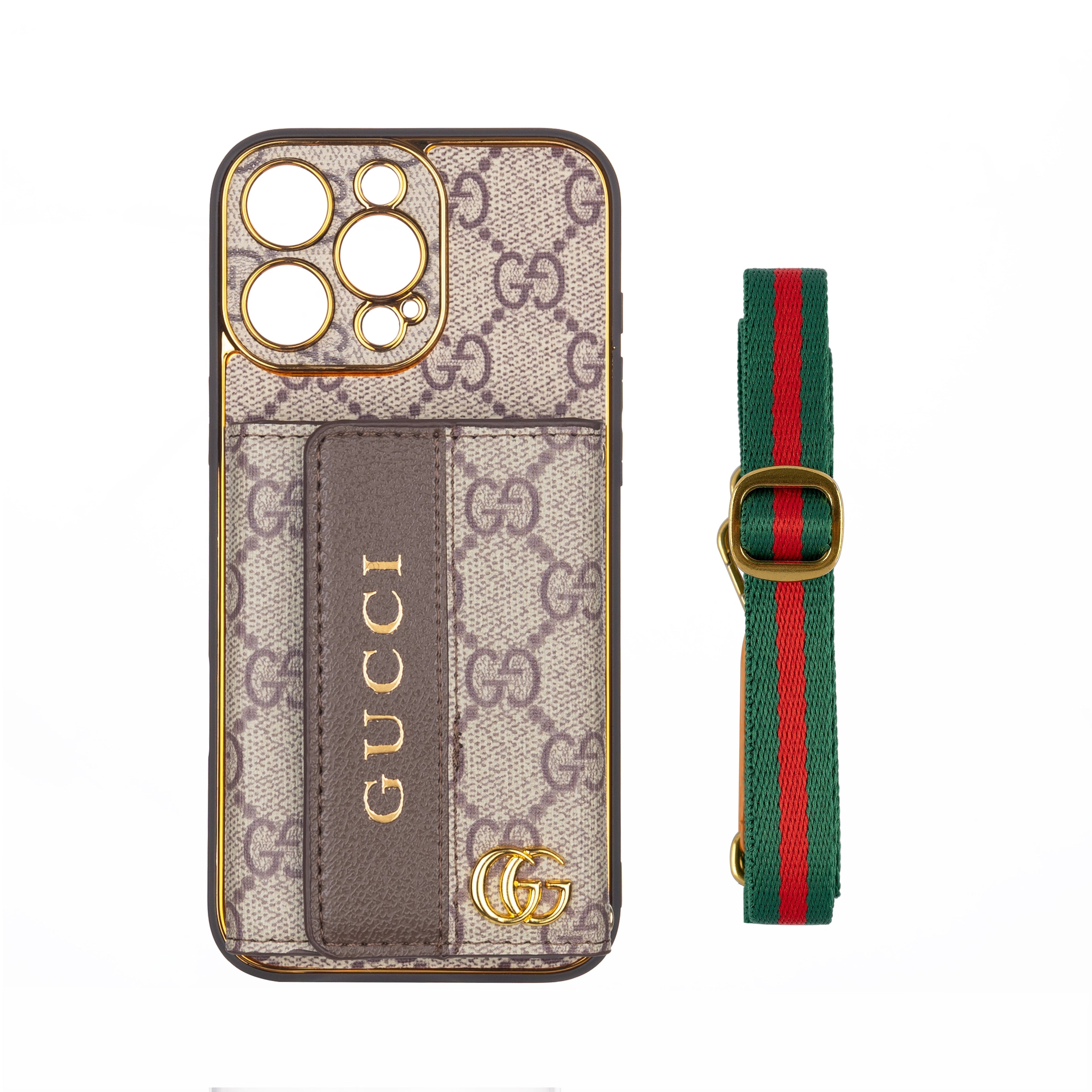 Luxury Advanced Leather iPhone Case with Card Holder &amp; Strap