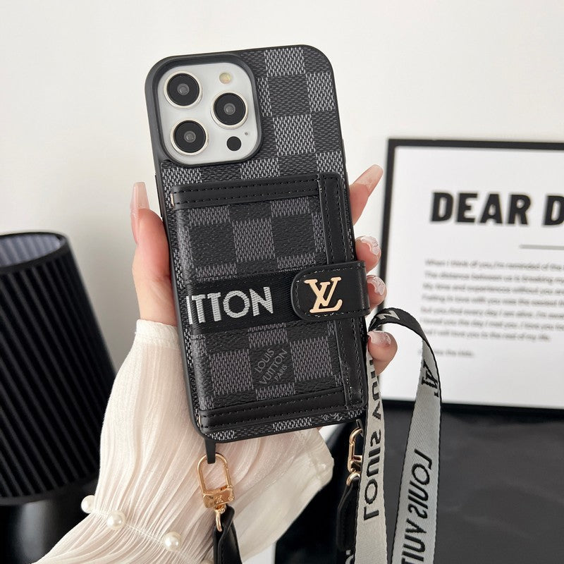 Luxury Card Bag Chain Black &amp; White iPhone Case