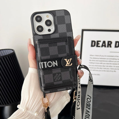 Luxury Card Bag Chain Black &amp; White iPhone Case