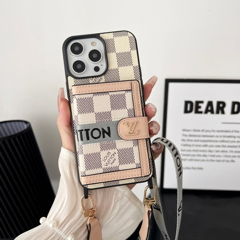 Luxury Card Bag Chain Black &amp; White iPhone Case