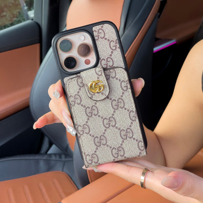 Luxury Crossbody iPhone Case with Card Holder &amp; Strap