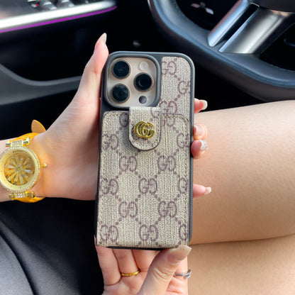 Luxury Crossbody iPhone Case with Card Holder &amp; Strap