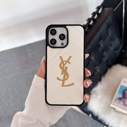 Saint Black &amp; White Leather iPhone Case
