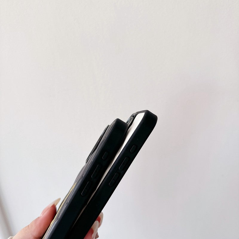 Saint Black &amp; White Leather iPhone Case