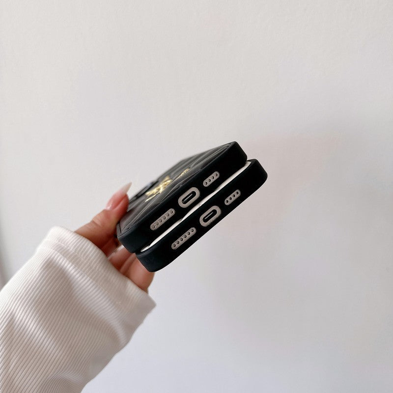Saint Black &amp; White Leather iPhone Case