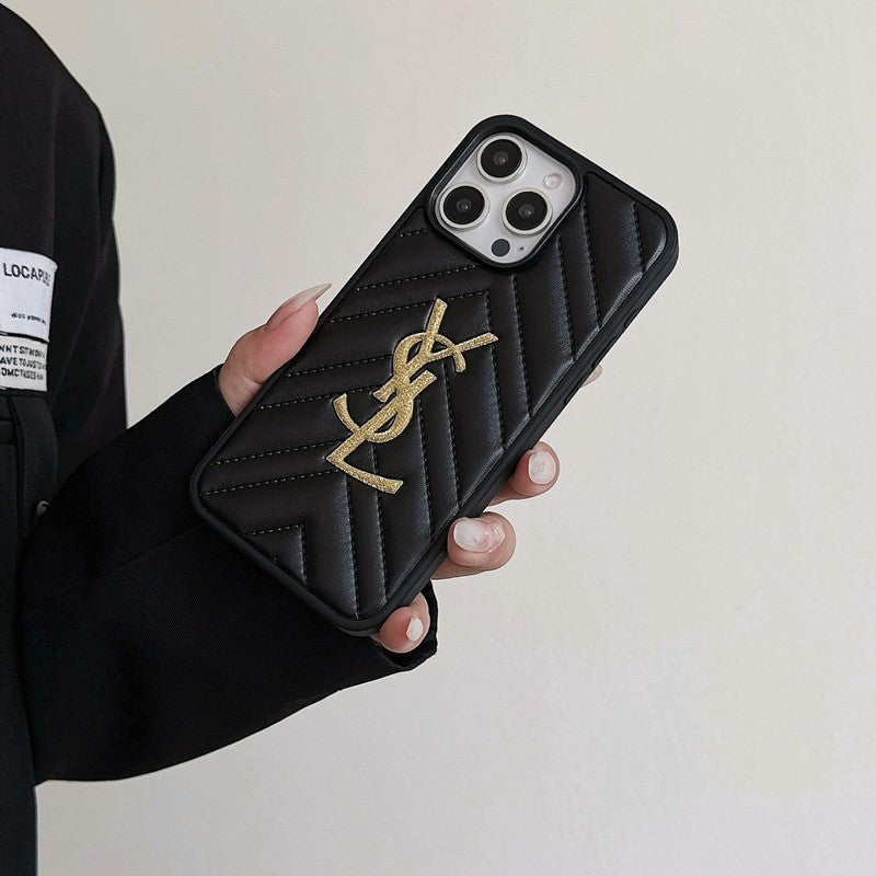 Saint Black &amp; White Leather iPhone Case