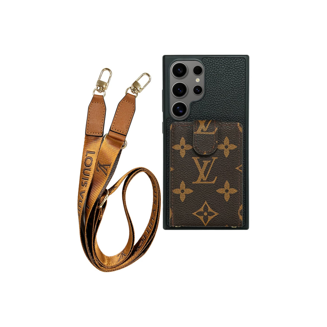 Cardholder x Lanyard Signature Two Tone Brown Case | Samsung - ThePoshLabel