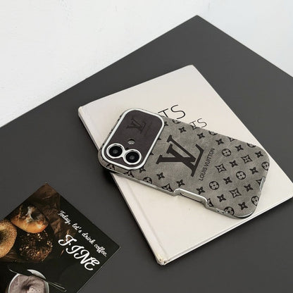 Luxury Brown &amp; Black Color Leather iPhone Case