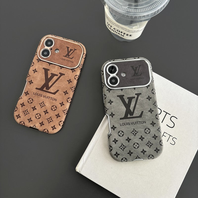 Luxury Brown &amp; Black Color Leather iPhone Case