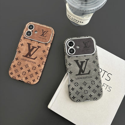 Luxury Brown &amp; Black Color Leather iPhone Case