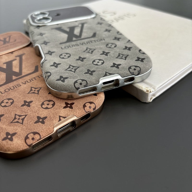 Luxury Brown &amp; Black Color Leather iPhone Case