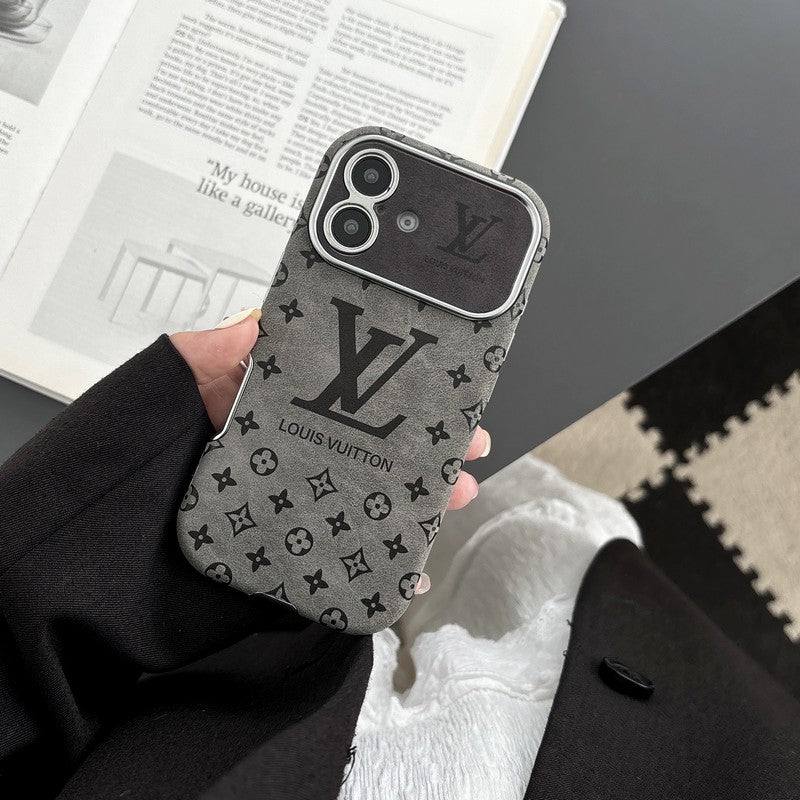 Luxury Brown &amp; Black Color Leather iPhone Case