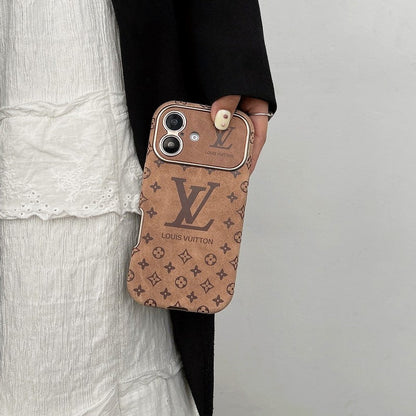 Luxury Brown &amp; Black Color Leather iPhone Case