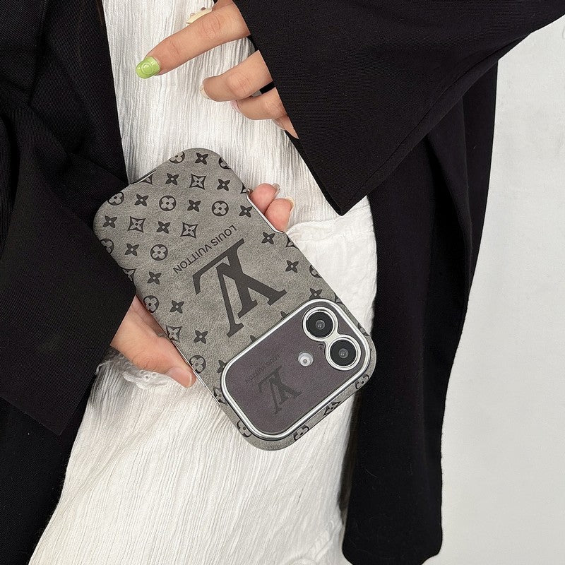 Luxury Brown &amp; Black Color Leather iPhone Case