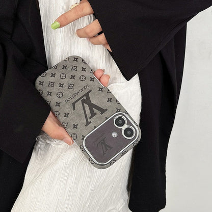 Luxury Brown &amp; Black Color Leather iPhone Case